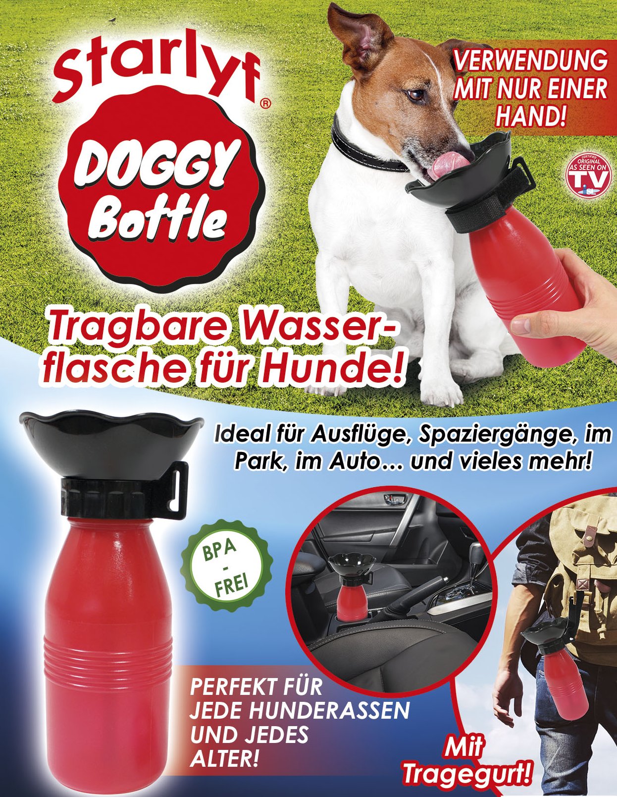 Doggy Bottle - die tragbare Wasserflasche für Ihren Hund