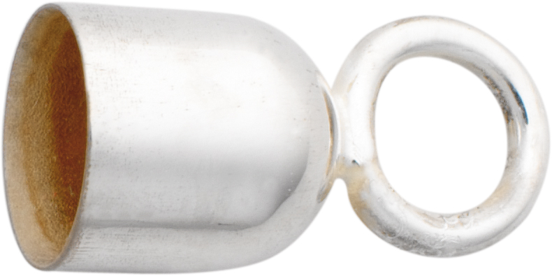eindkapje zilver 925/- binnen Ø 5,00mm met groot oog, gesloten