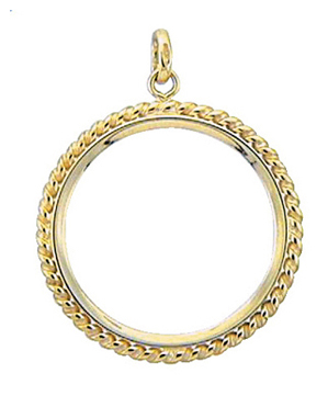 Coin setting gold 585/GG rope dia. 22 mm