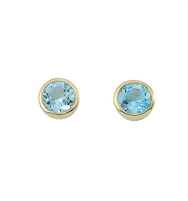 Ear studs gold 585/GG, aquamarine