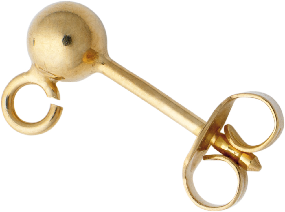 Barbell with ball Ø 4.00mm and eye gold 585/-Gg