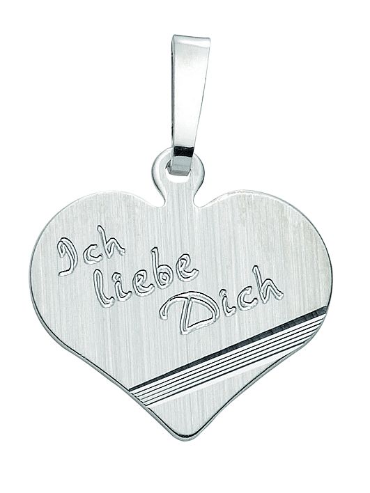 Gravurplatte 3 Stück Silber 925/rh Herz mit Schrift