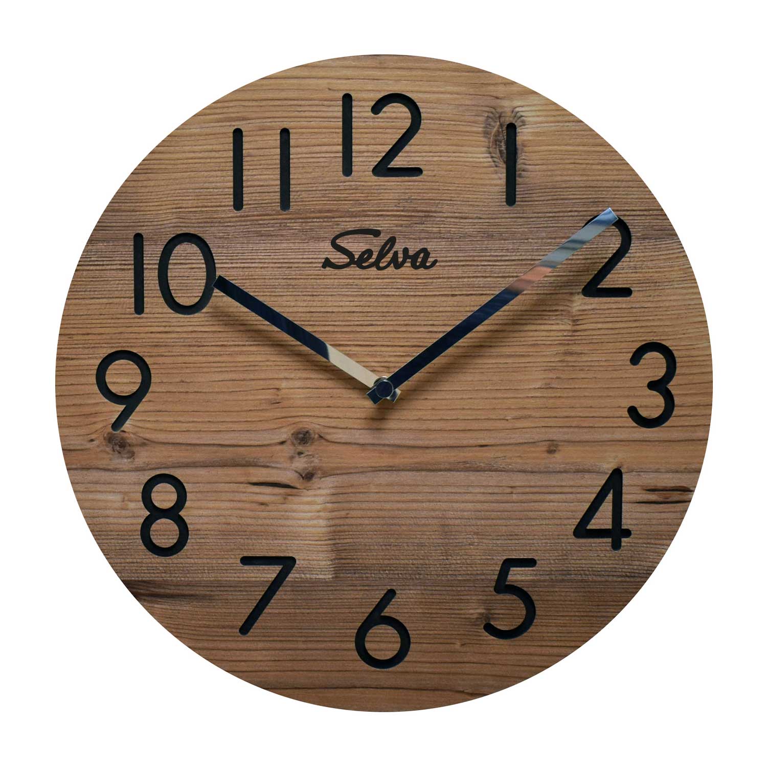 SELVA quartz wall clock truffle oak