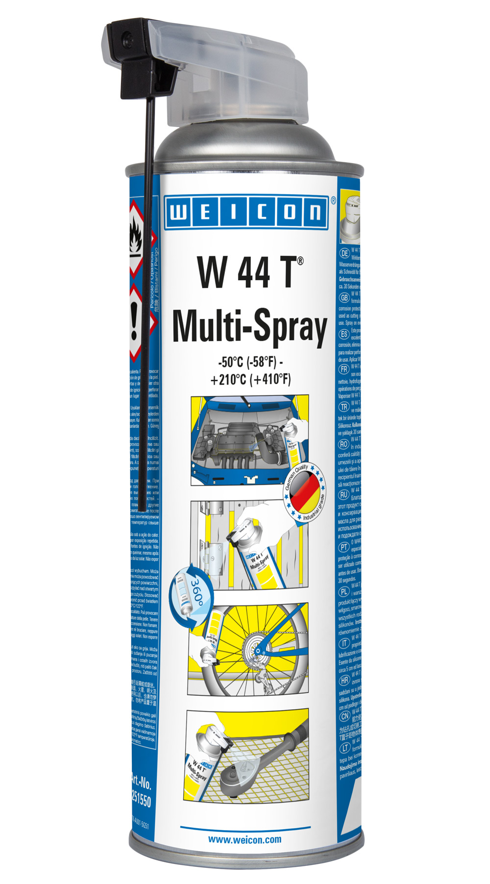 WEICON Multispray W44T, 500ml - de allrounder onder de smeer- en multifunctionele oliën