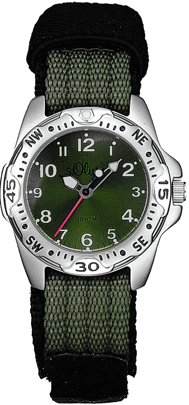 s.Oliver Textile strap olive green SO-1264-LQ