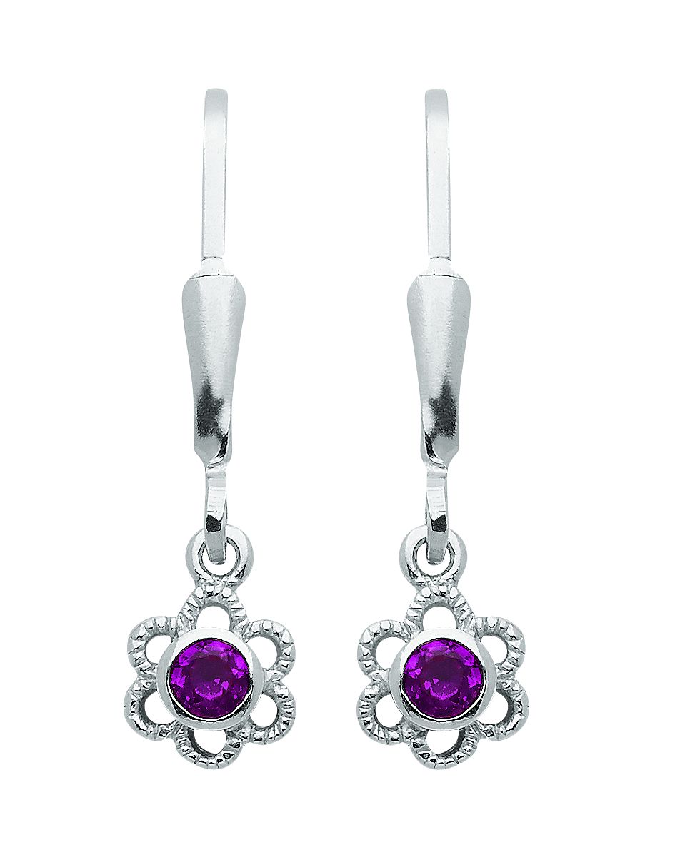 Dropped earrings with omega back 925/rh bloom