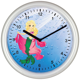 _ Kinderwanduhr Meerjungfrau
