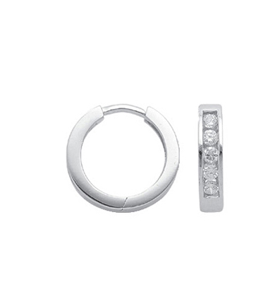 creolen 3 paar zilver 925/rh Ø 14,10mm, zirkonia