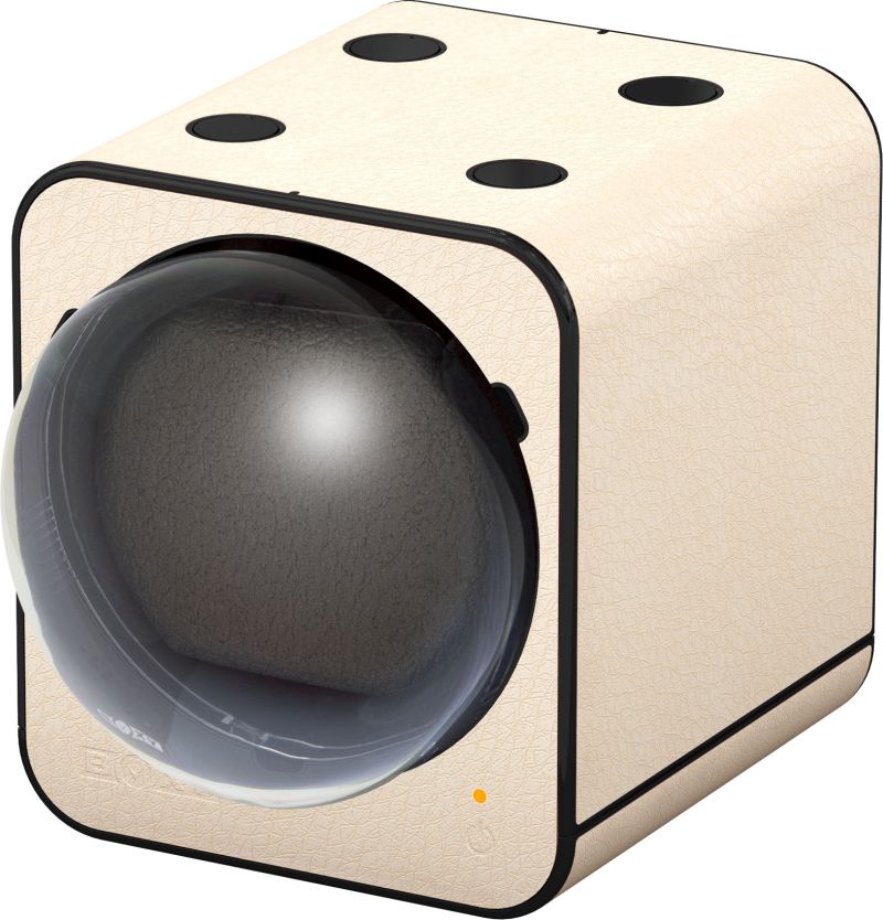 Watch winder Fancy Brick, leather look, cream