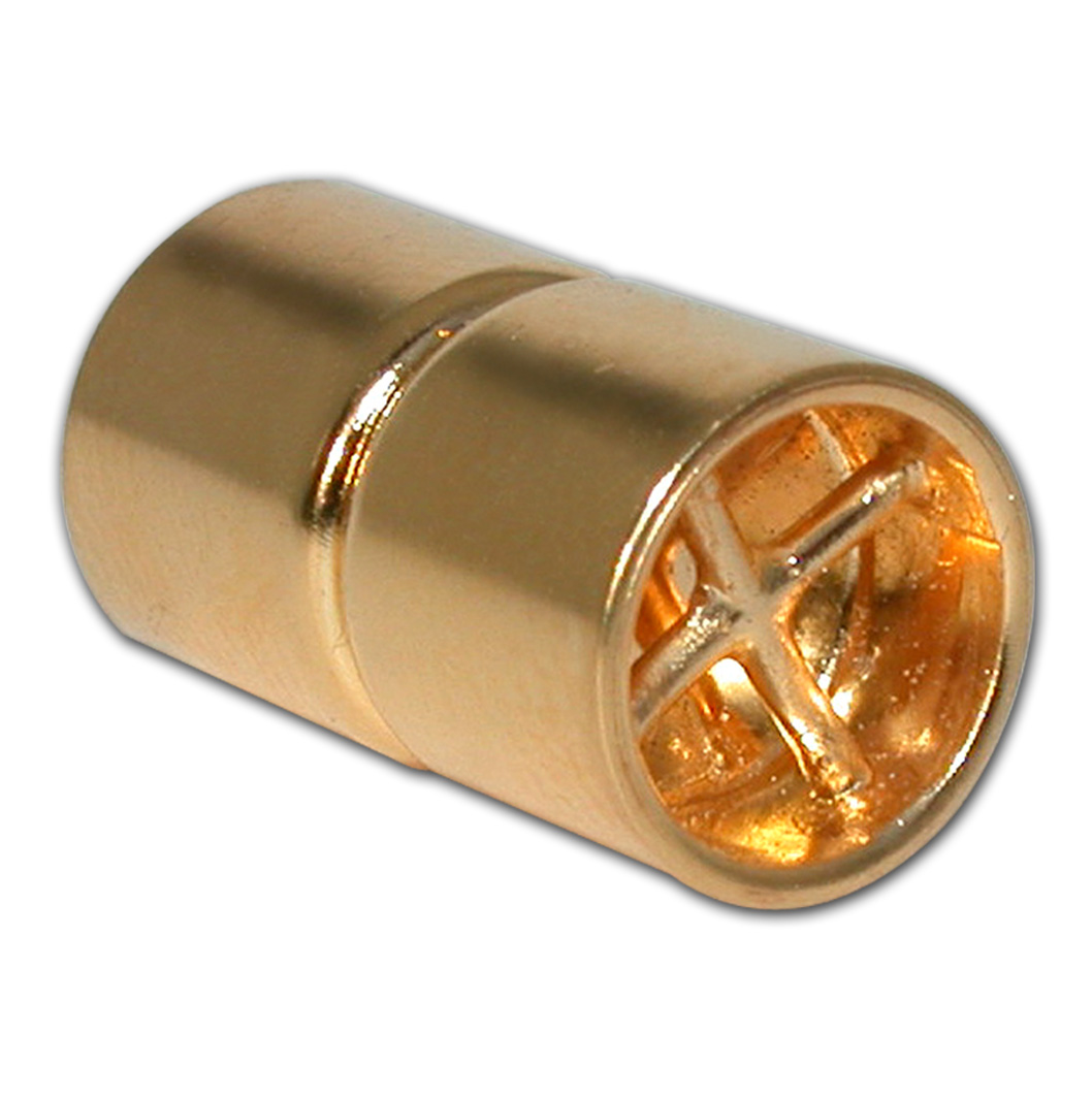 magneetsluiting cilinder meerrijig zilver 925/- geel gepolijst, cilinder, Ø 13mm