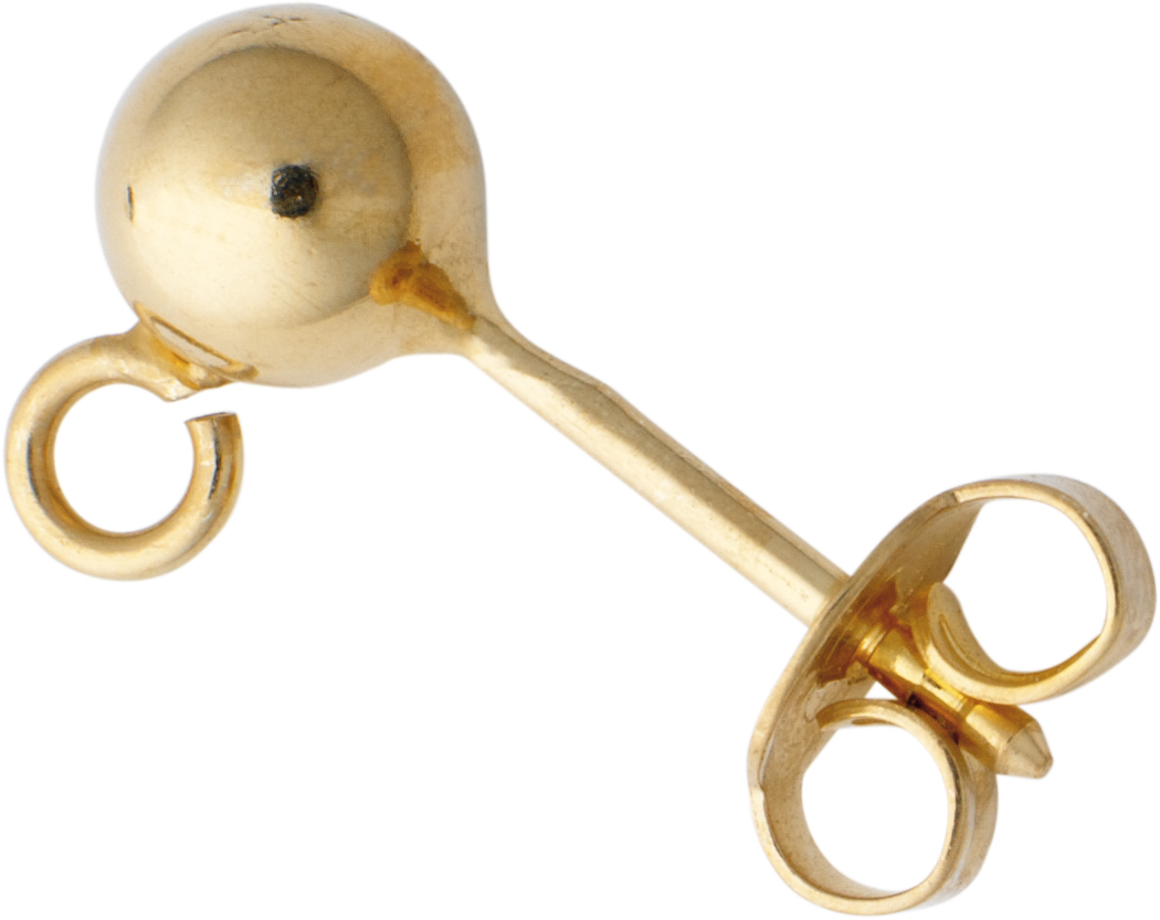 Barbell with ball Ø 5.00mm and eye gold 585/-Gg