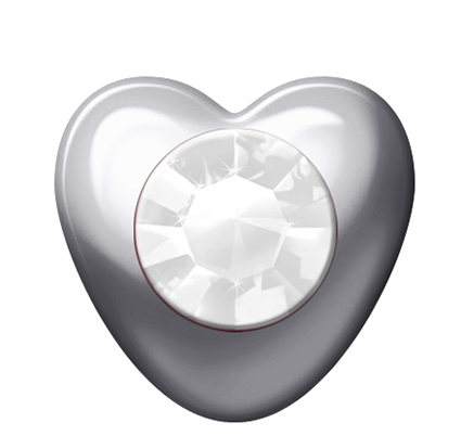 Erstohrstecker Estelle System II 4,00 mm Herz weiß mit Kristall