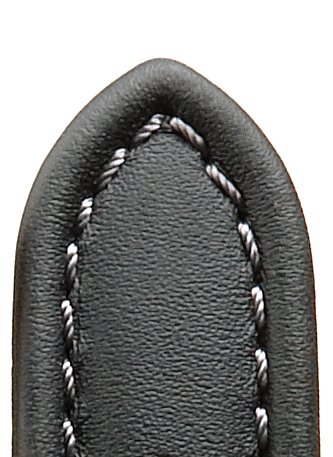 Leather band Anfibio Polo Waterproof, 18mm, black, large bulge