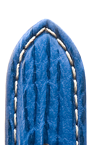 leren band haai waterproof 18mm midden blauw, extra lang