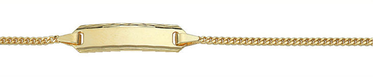 ID-armband goud 333/gg, vlakke schakels 14cm