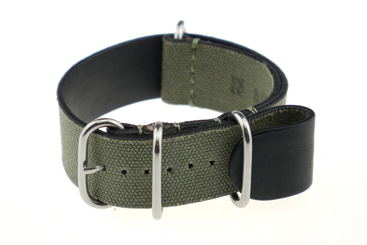 Eyelet watch strap Denver 18mm green