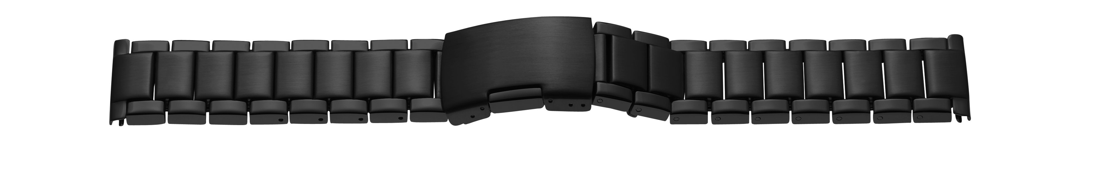 Metal band, stainless steel, 22 mm, black, PVD, polished/brushed