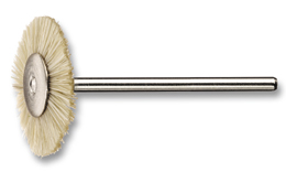 Round brush bristles white, mounted