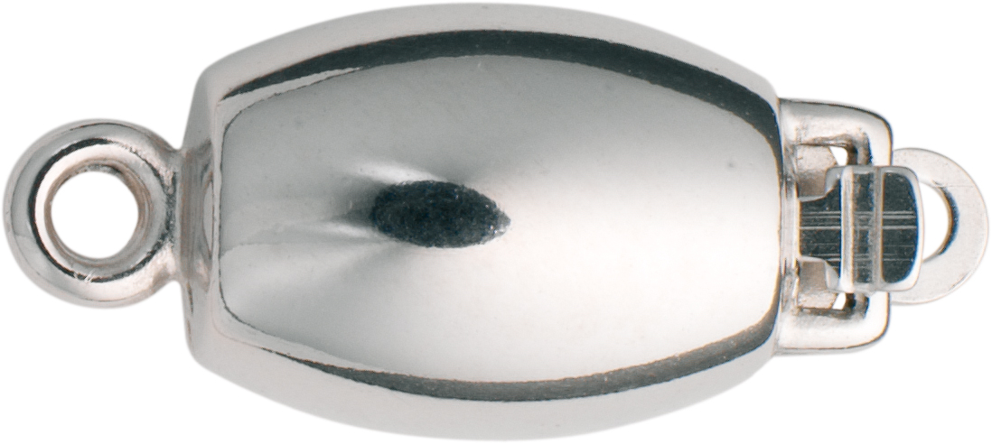 _ Schmuckschließe einreihig Silber 925/-, oval, L 10,00 x B 6,00mm