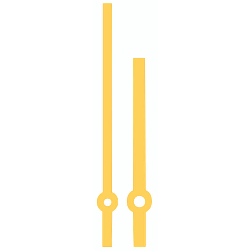 Zeigerpaar Euronorm Balken gelb Minutenzeiger-L:72mm