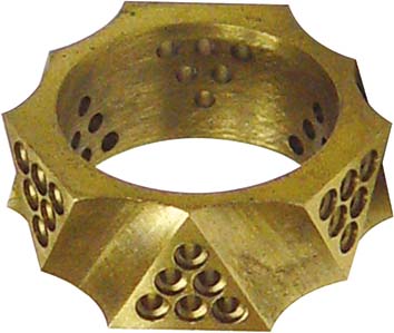 Triangle practice ring, pavé, brass, holes for 24 mm stones