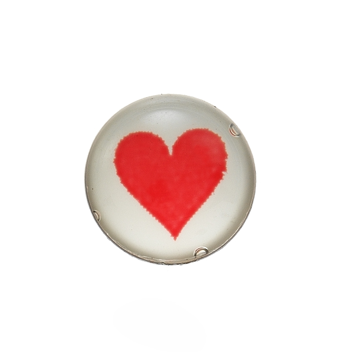 First ear stud System 75 white, novelty design stud, red heart, Studex