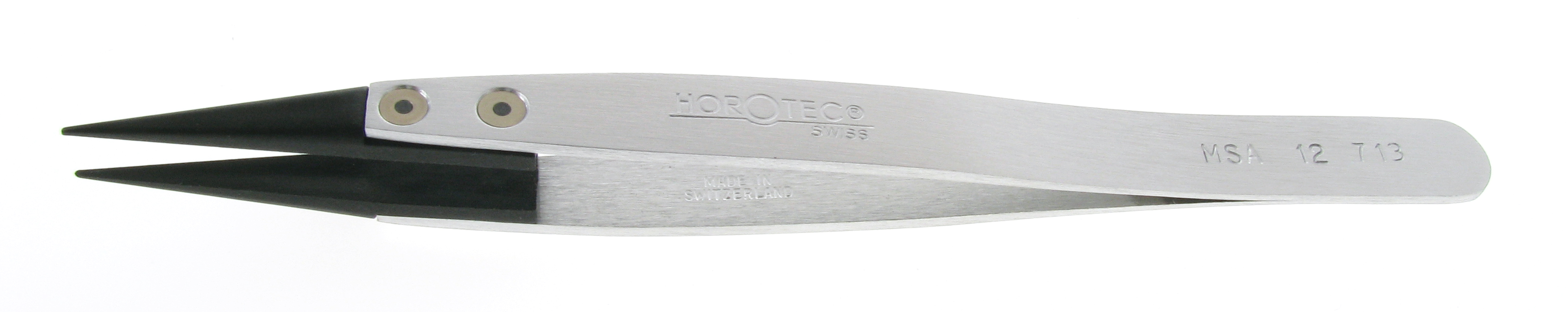 Aluminium forceps with carbon fibre tips fine Horotec