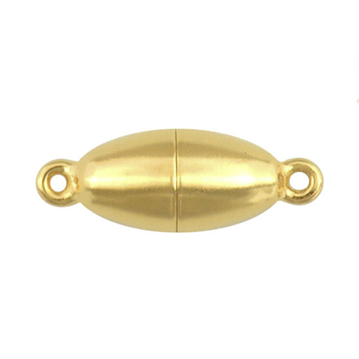 _ Magnetschließe Langer Olive 925/gelb pol. 6,5mm x 17,0mm