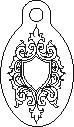 Schlüsselanhänger-Kit, Edelstahl oval mit Mustervorlage "Verziertes Wappen"