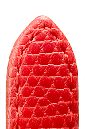 Lederband Brillant 10mm rot mit modischer Eidechsprägung, genäht