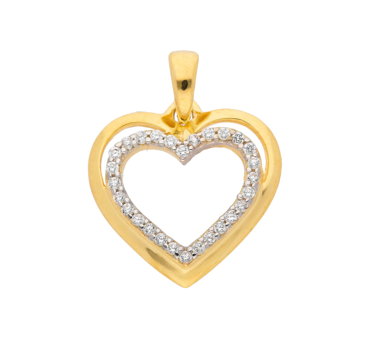Anhänger 333/rh Herz Zirkonia