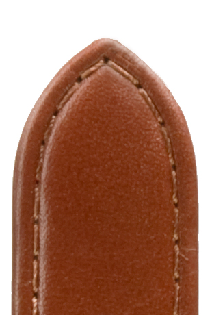 Leather band calfskin, sewn, waterproof 16mm, medium brown