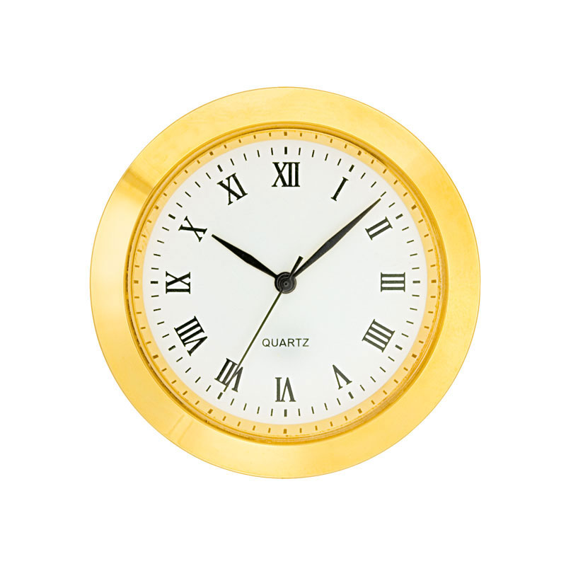 _ Mini Insert Movements MM Drum Ø 37.5mm, bezel Ø 40mm yellow, dial white-antique, Roman numerals
