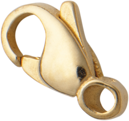 Karabiner gewölbt Gold 333/-Gg 9,00mm gegossen <br/>Außenmaß Länge: 9.00 / Farbe: gelb / Legierung: 333/- Gg / Material: Gold