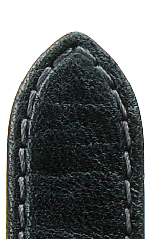 Lederband Siena 18mm schwarz mit leichtem abgenähtem Wulst