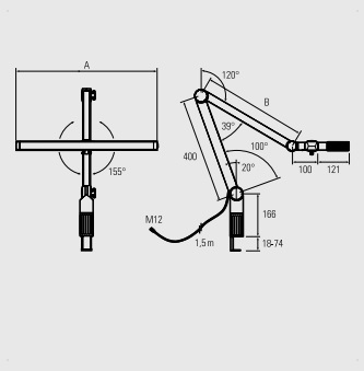 Task light UNILED II UHRMACHER 19 watts - with shortened arm especially for short tables