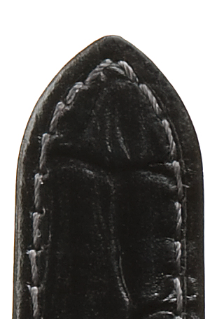 Pasek skórzany Gobi 12mm czarny ze strukturą dzikiego krokodyla