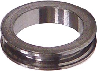 Practice ring with groove, stainless steel, for square 3 mm stones
