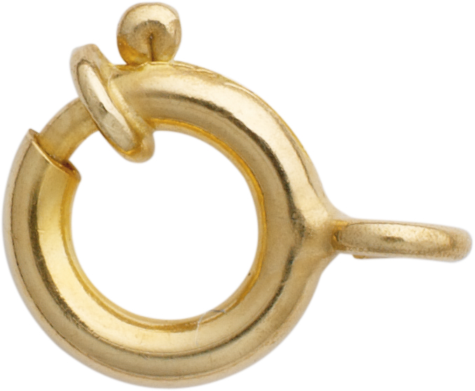 Spring ring gold 585/-Gg Ø 7,00mm with collar stable