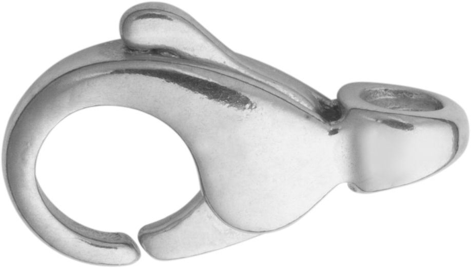 Carabiner curved silver 925/- 13,00mm cast eye across