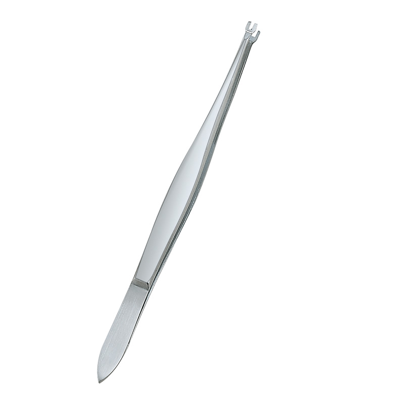 Spiraaltang/Pincet 125 mm, Gleufbreedte 0,7, Met vorkvormige uiteinden