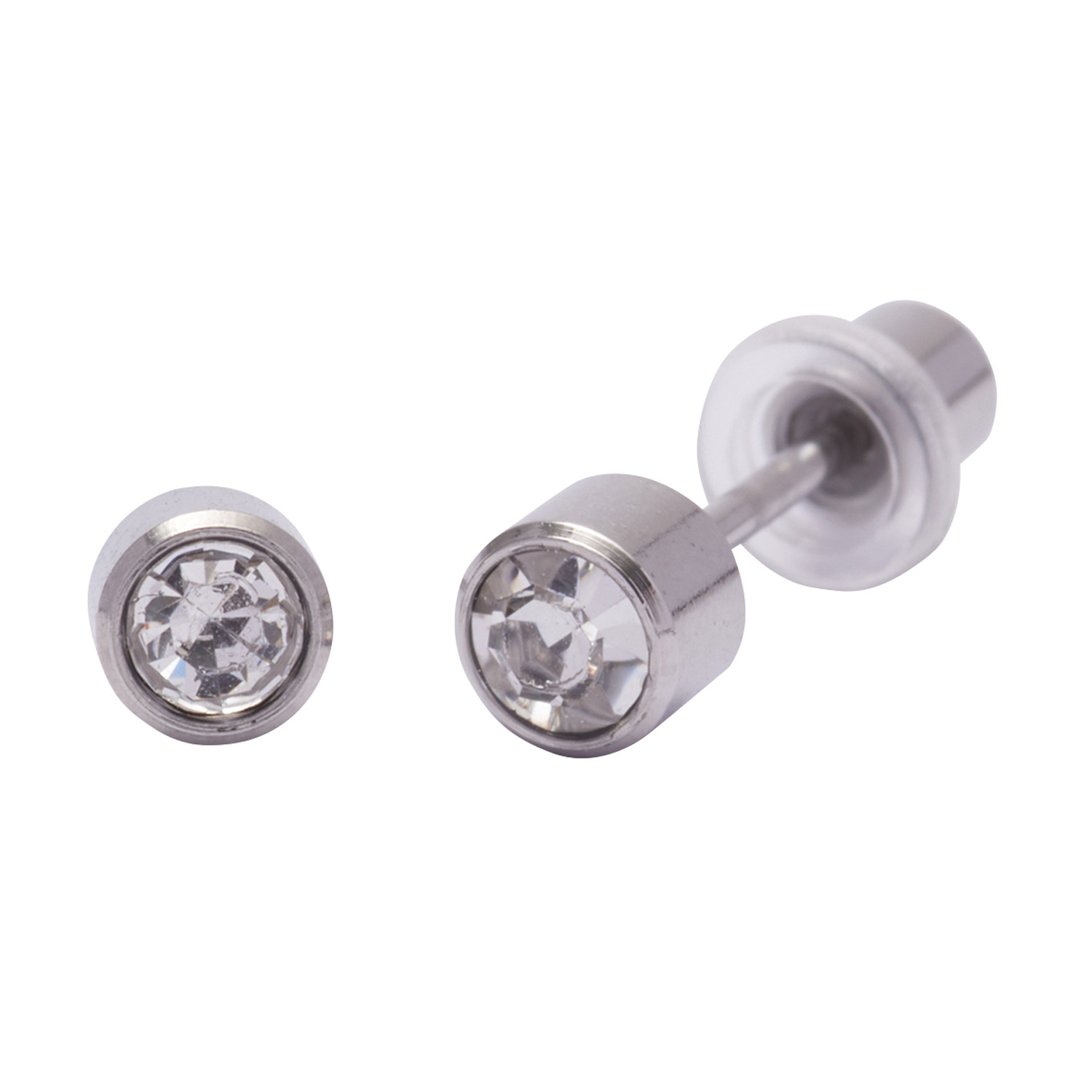 Ohrlino Schietoorbellen Ronde Vatting wit 4mm, Kristal 3mm Bijzonderheid: Kristal Wit / Kleur: wit