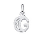 Letter pendant silver 925/- G, zirconia