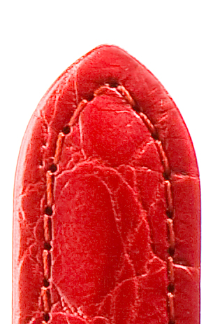 _ Leather band Luxor Waterproof, 20mm, red with croc embossing