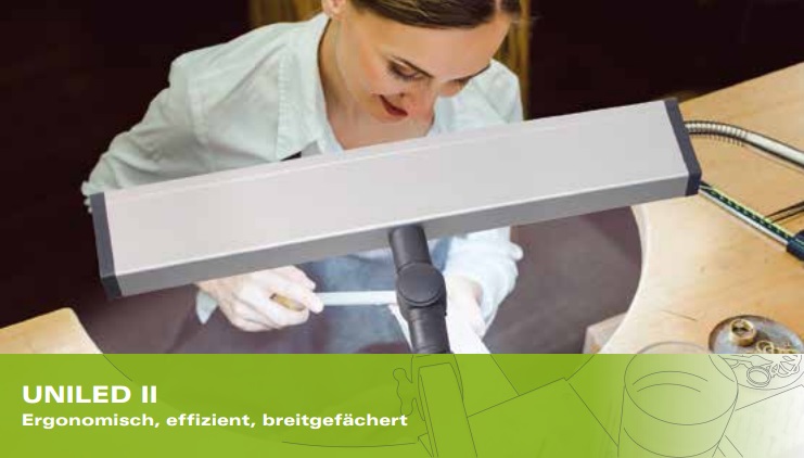 _ Task light UNILED II UHRMACHER 19 watts - with shortened arm especially for short tables