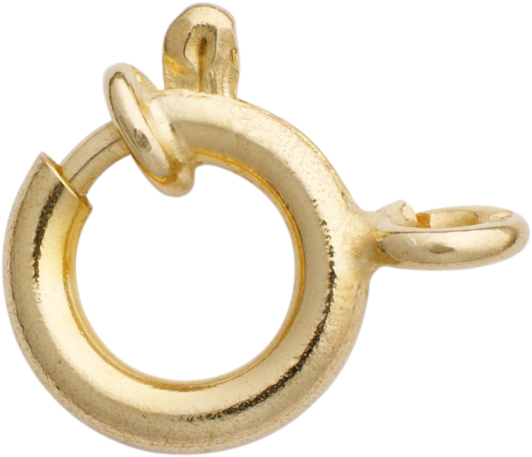 Spring ring gold 585/-Gg Ø 8,00mm with collar stable