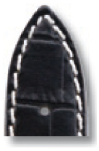 Leather strap Saboga 22mm black with alligator embossment