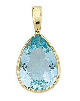 Charm for chain gold 585/GG, aquamarine