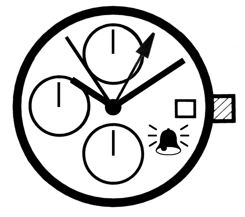 horloge uurwerk kwarts Miyota 0S80 KLS, D3, alarm-t, CHR