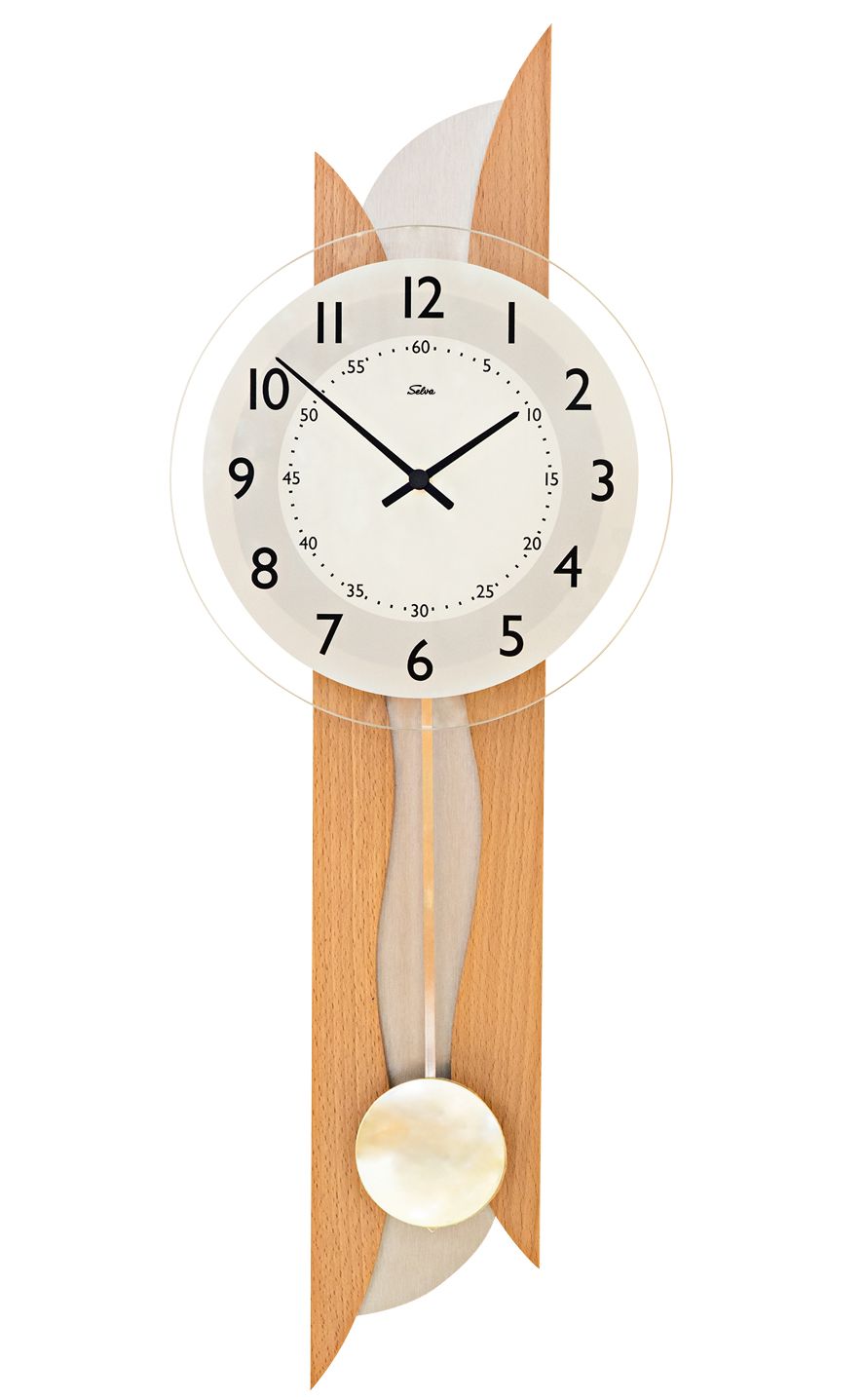 SELVA radio pendulum wall clock beech Germering